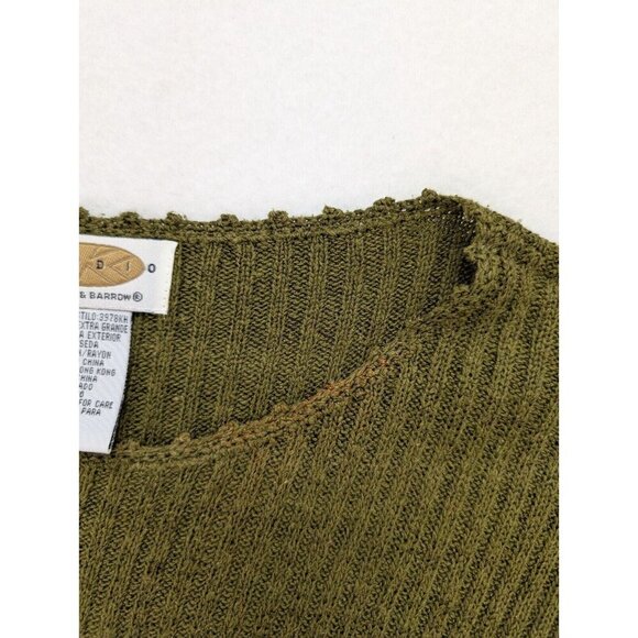 Vintage 90s Women's Sweater Size XL Green Short Sleeve Ribbed Croft & Barrow - Picture 6 of 14